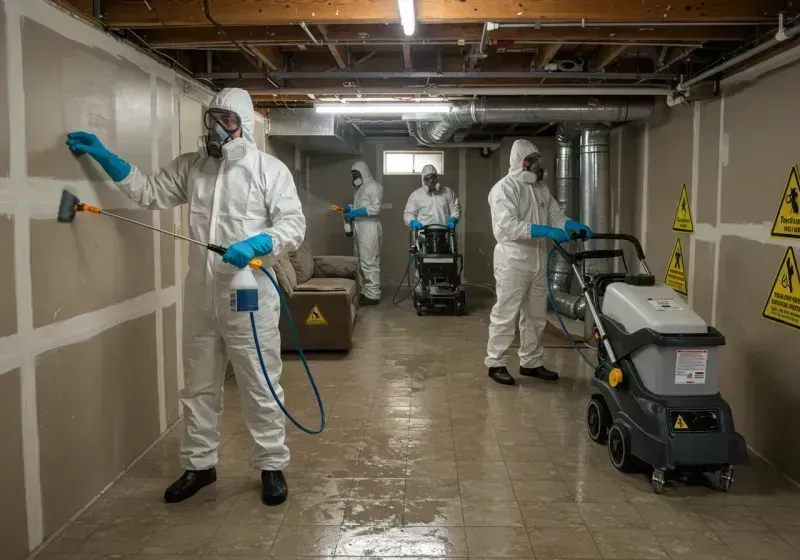 Basement Moisture Removal and Structural Drying process in Montmorency County, MI